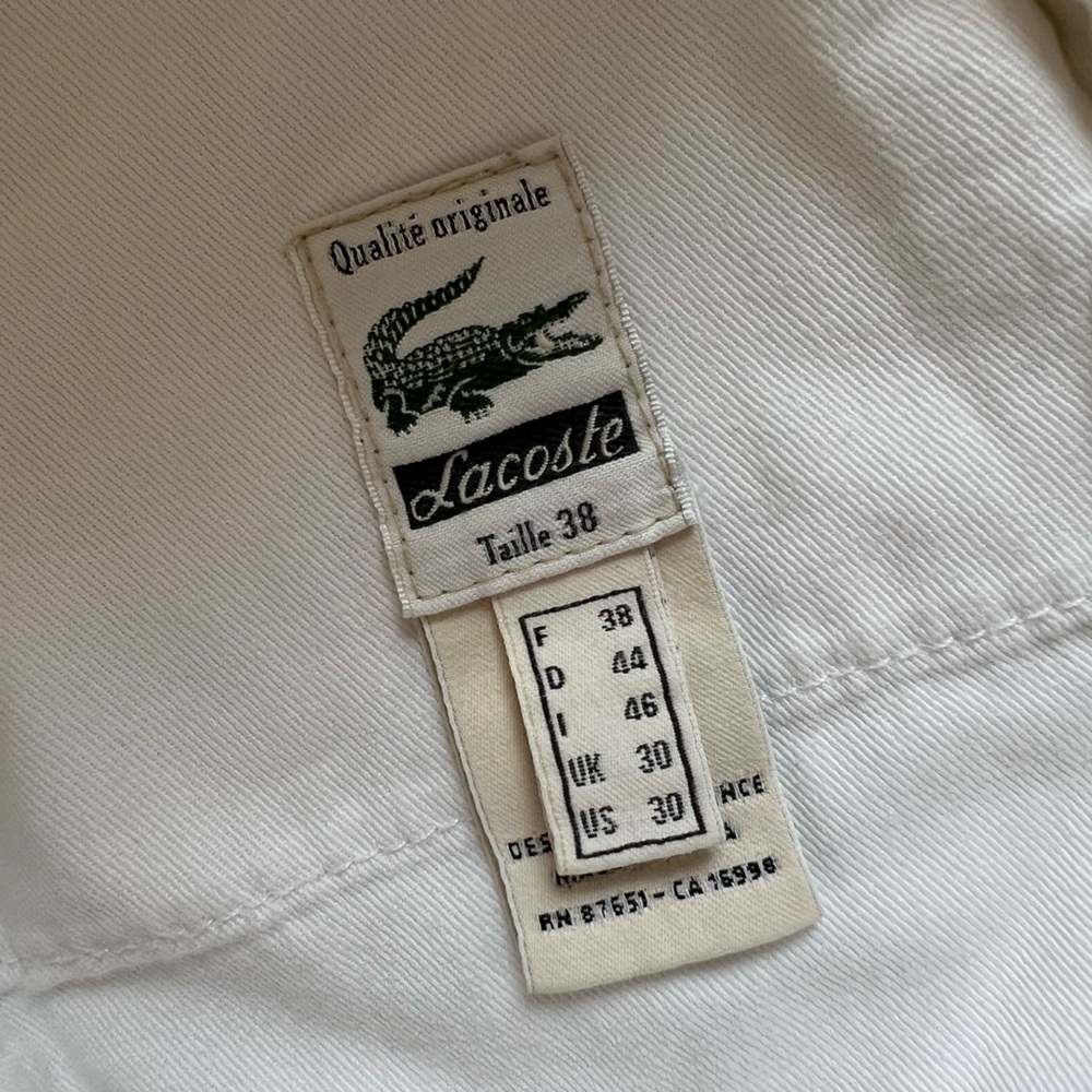 Lacoste White Chino Shorts Mens 30 Cotton Twill Classic Fit Preppy - Picture 7 of 11